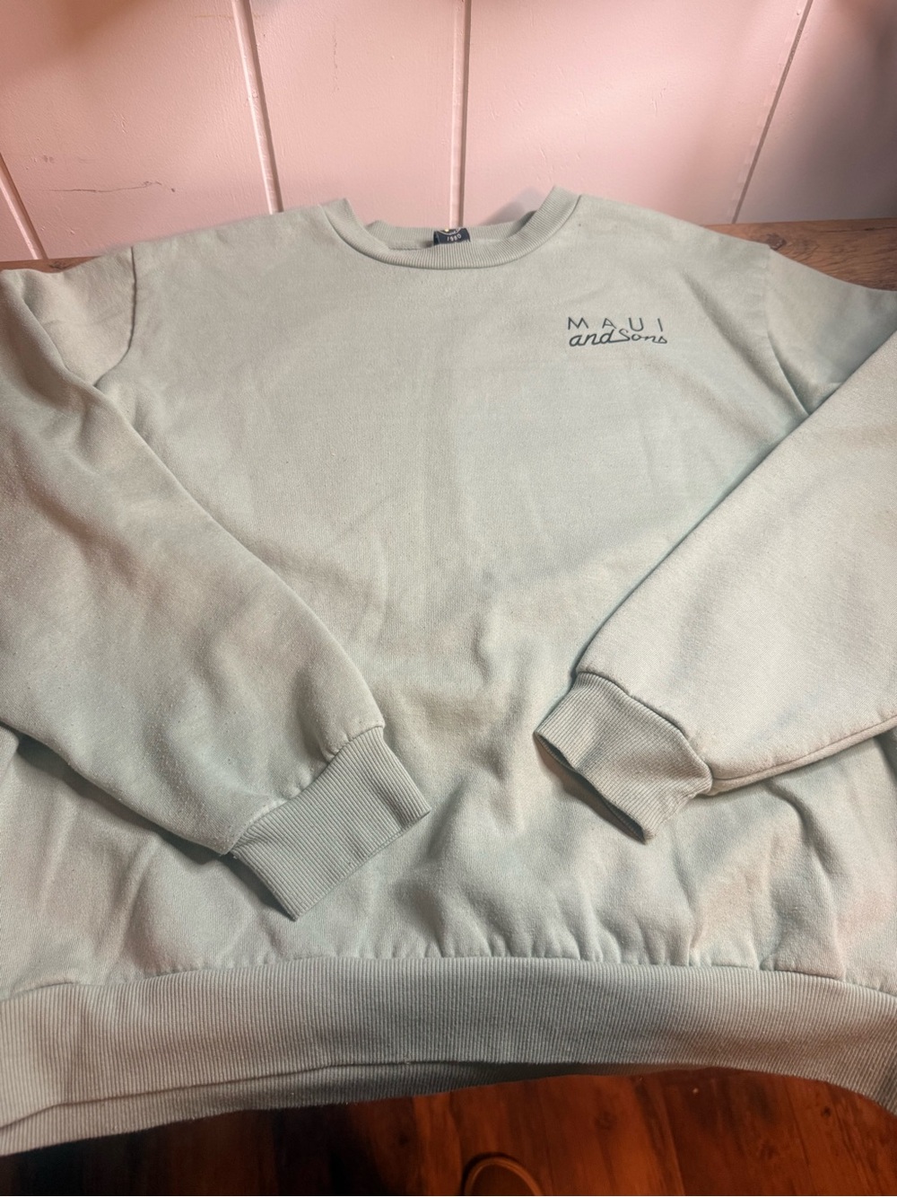 Maui and Sons Men's Crewneck Sweatshirt - Pale Mint Green